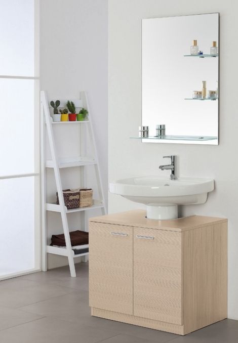 Mobile da bagno copricolonna sottolavabo 70 cm bianco o ...